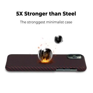 iPhone 11 Pro Max Aramid MagEZ Case by PITAKA - Black / Red Twill - Image 4