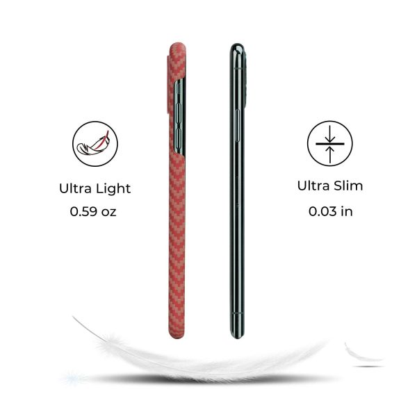 iPhone 11 Pro Max Aramid MagEZ Case by PITAKA - Red / Orange Herringbone - Image 8