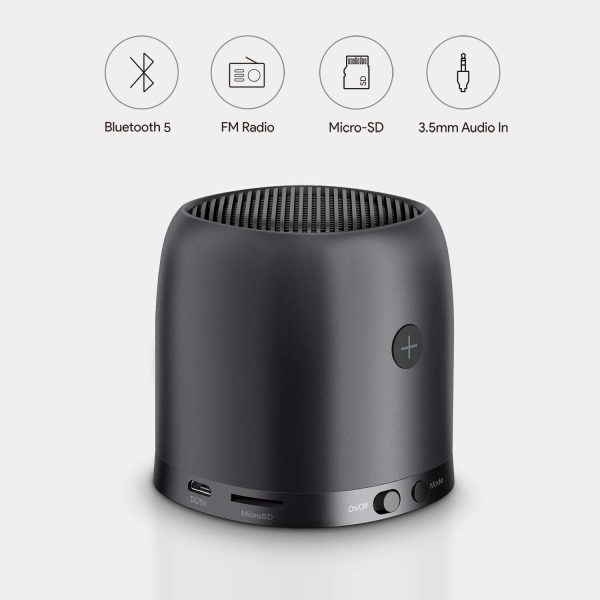 61wylbxO+TL._SL1500_ AUKEY Mini Bluetooth Speaker with FM Radio, Micro SD Slot, Portable Wireless Speaker - SK-M31 - Image 3