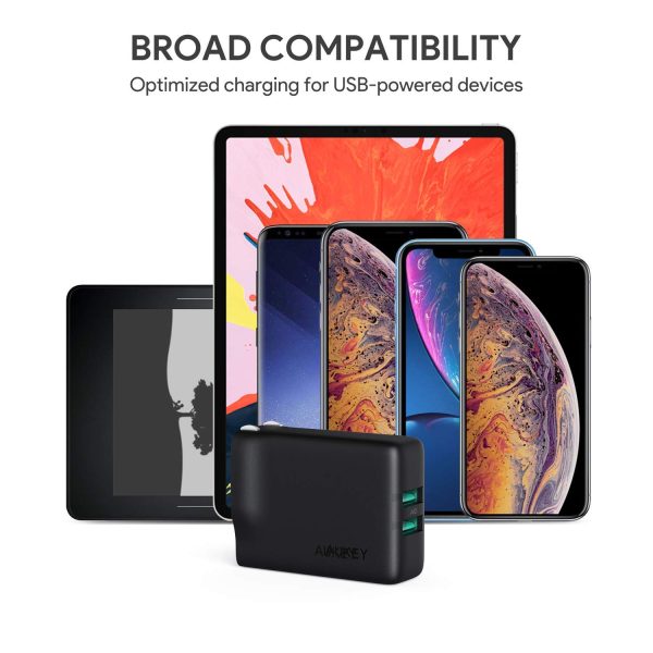 AUKEY Dual Port USB Wall Charger with GaN Tech 24W  - Black - PA-U50 - Image 8