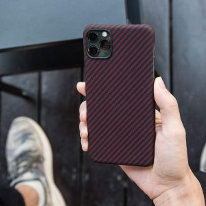 iPhone 11 Pro Max Aramid MagEZ Case by PITAKA - Black / Red Twill - Image 6