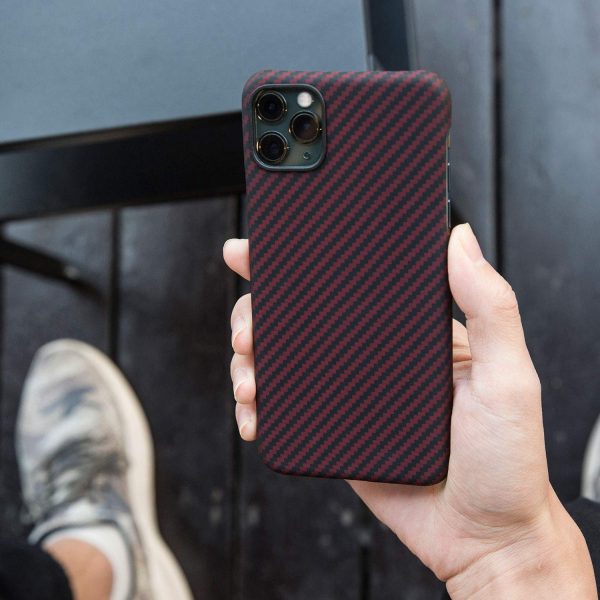 iPhone 11 Pro Max Aramid MagEZ Case by PITAKA - Black / Red Twill - Image 6