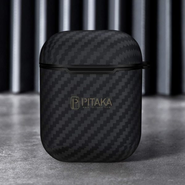 71Q-SZZwo2L._SL1500_ Airpal Mini Aramid Fiber Protective Case for Airpods 1 & Airpods 2 by PITAKA - Black Twill - Image 5