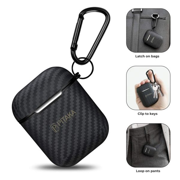 71R2jMdJSgL._SL1500_ Airpal Mini Aramid Fiber Protective Case for Airpods 1 & Airpods 2 by PITAKA - Black Twill - Image 4