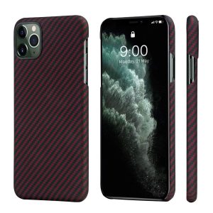 iPhone 11 Pro Max Aramid MagEZ Case by PITAKA - Black / Red Twill