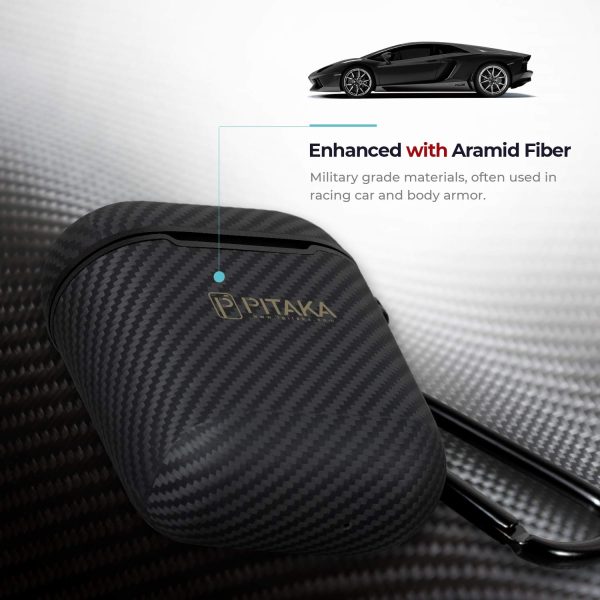 71irtDzu0oL._SL1500_ Airpal Mini Aramid Fiber Protective Case for Airpods 1 & Airpods 2 by PITAKA - Black Twill - Image 6