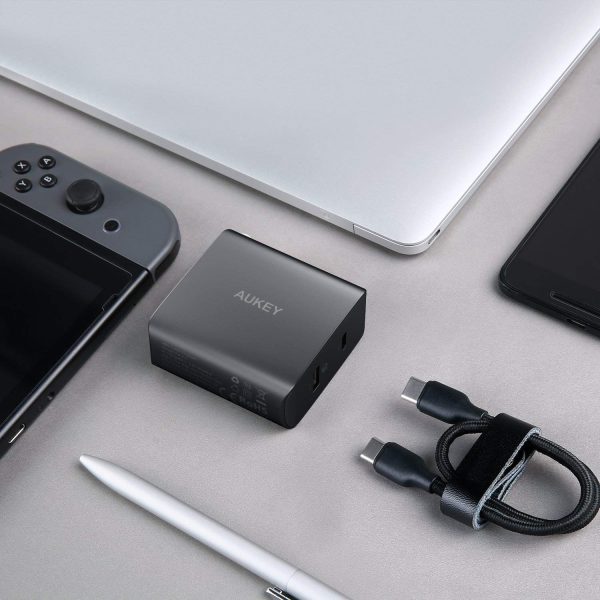 AUKEY USB C Charger with 30W Power Delivery 2.0 & 18W Quick Charge 3.0 - Black - PA-Y11 - Image 2