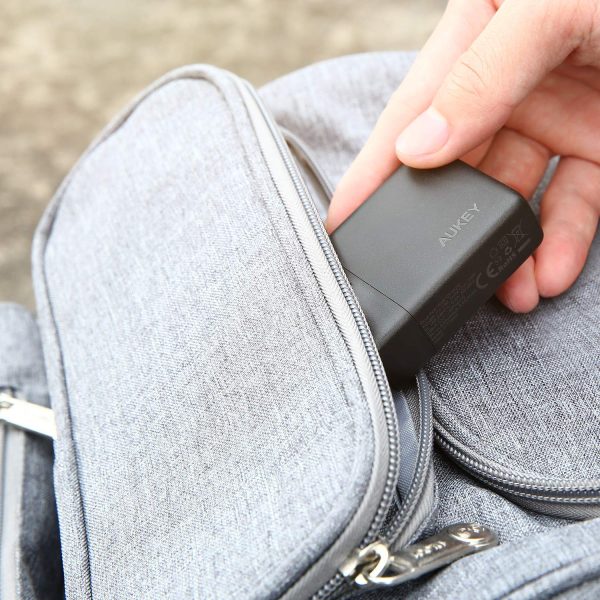 AUKEY Dual Port USB Wall Charger with GaN Tech 24W  - Black - PA-U50 - Image 6