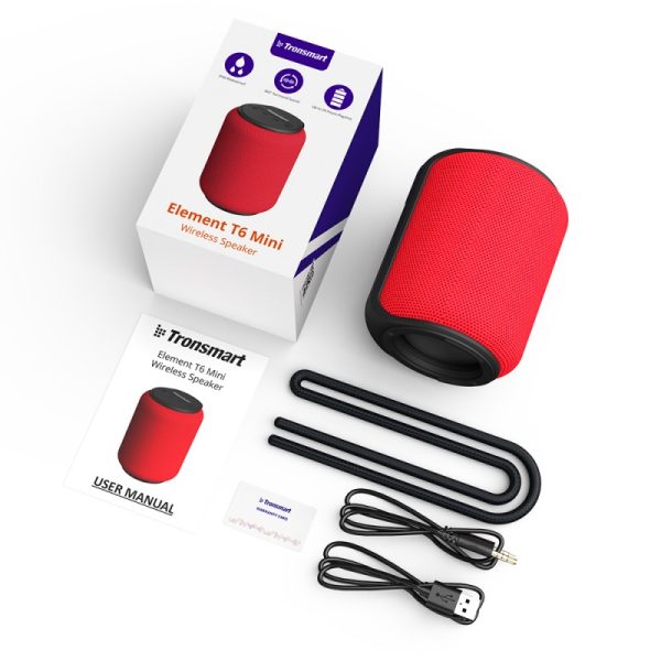 Tronsmart Element T6 Mini Bluetooth Wireless Speaker - Red - Image 14