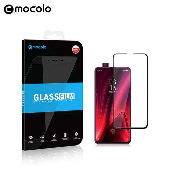 Mi 9T / Mi 9T Pro Glass Protector Full Glue Edge to Edge Tempered - Black - Image 3