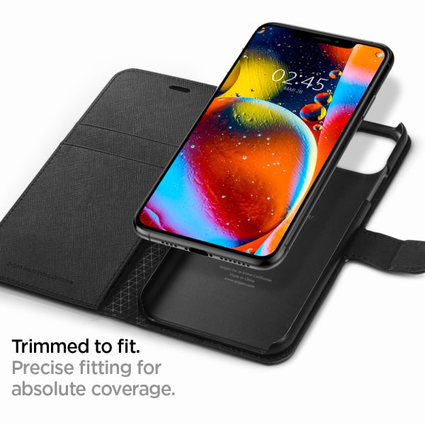 iPhone 11 Pro Max Case Flip Wallet S Case - Saffiano Black - 075CS27149 - Image 12