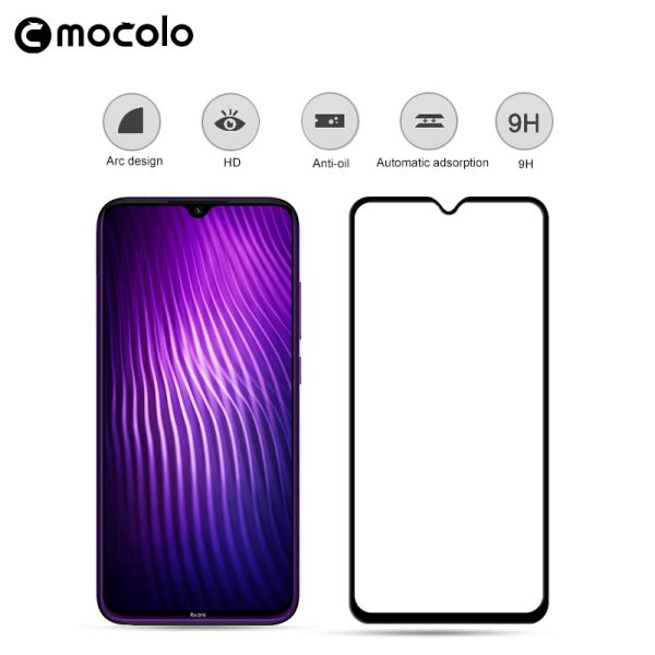 redmi-note-8-mocolo-glass-3 Redmi Note 8 Glass Protector Full Glue Edge to Edge Tempered - Black - Image 4