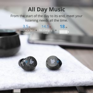 Tronsmart Encore Spunky Pro True Wireless Earphones with Wireless Charging Box - Black - Image 10