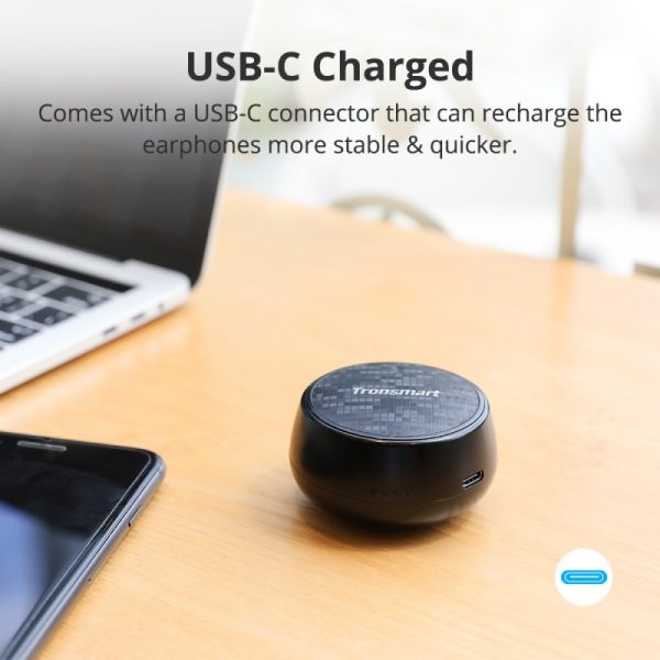 spunky-pro-true-wireless-bluetooth-headphones (11) Tronsmart Encore Spunky Pro True Wireless Earphones with Wireless Charging Box - Black - Image 11