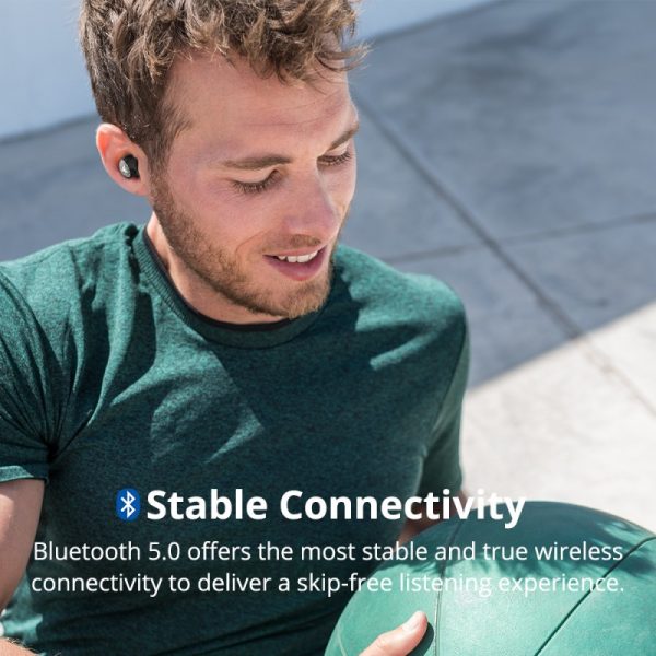 spunky-pro-true-wireless-bluetooth-headphones (3) Tronsmart Encore Spunky Pro True Wireless Earphones with Wireless Charging Box - Black - Image 4