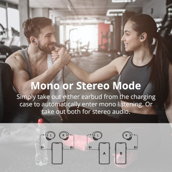 spunky-pro-true-wireless-bluetooth-headphones (4) Tronsmart Encore Spunky Pro True Wireless Earphones with Wireless Charging Box - Black - Image 5