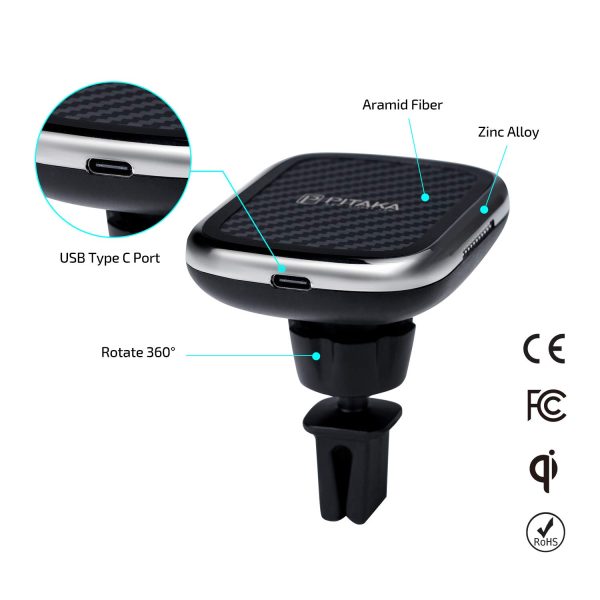 Magnetic Air Vent Car Mount MagEZ Fast Wireless Charging by PITAKA - Image 8