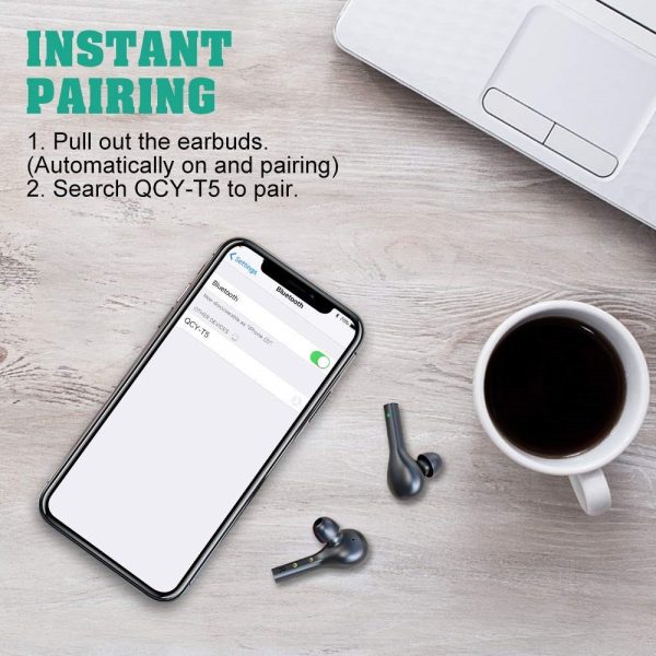T5 True Wireless Earphones by QCY - Black - Image 6