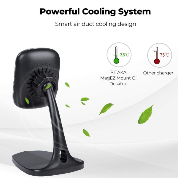 MagMount Qi Desktop by PITAKA Charging Stand - Black - Image 2