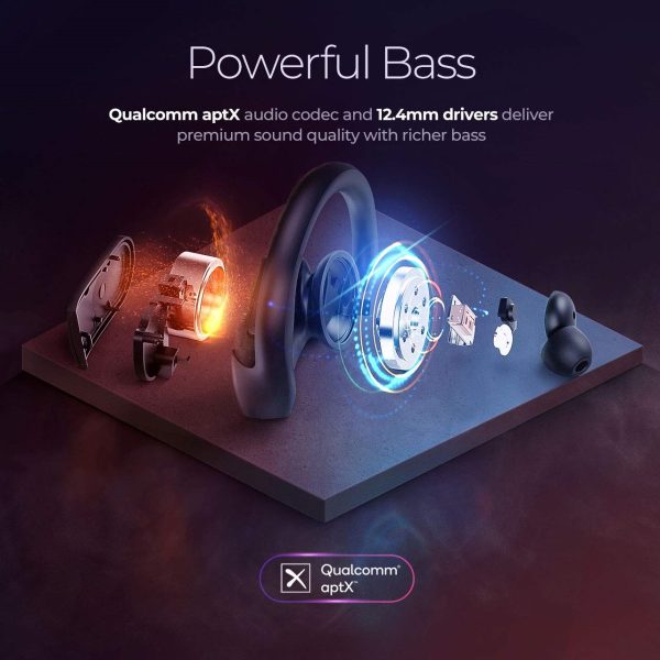 MPOW Flame Pro aptX, Bass+, 32H Playtime, ENC with 4 Mics - Black - Image 10