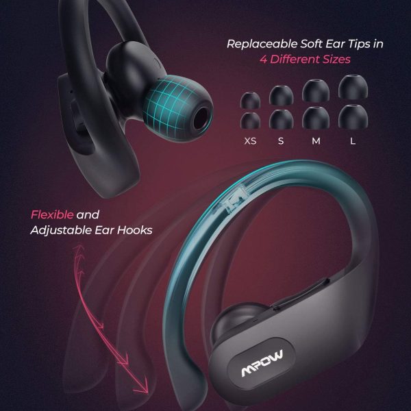 MPOW Flame Pro aptX, Bass+, 32H Playtime, ENC with 4 Mics - Black - Image 11