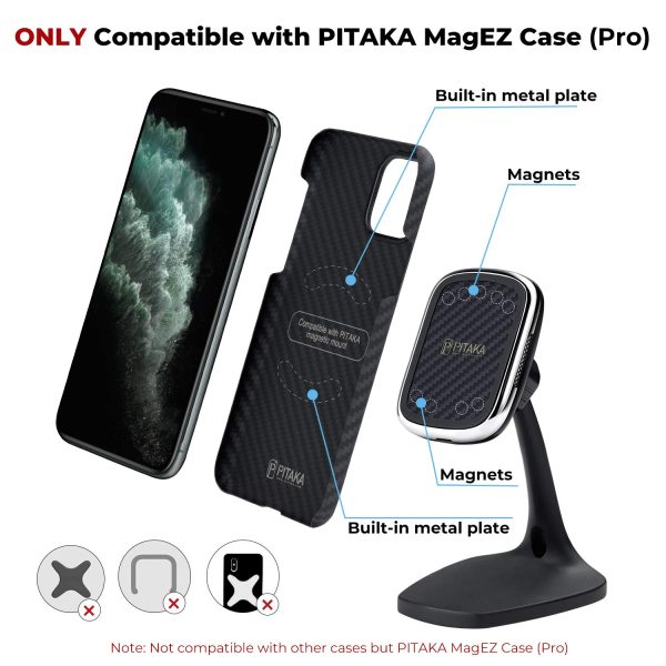 MagMount Qi Desktop by PITAKA Charging Stand - Black - Image 7