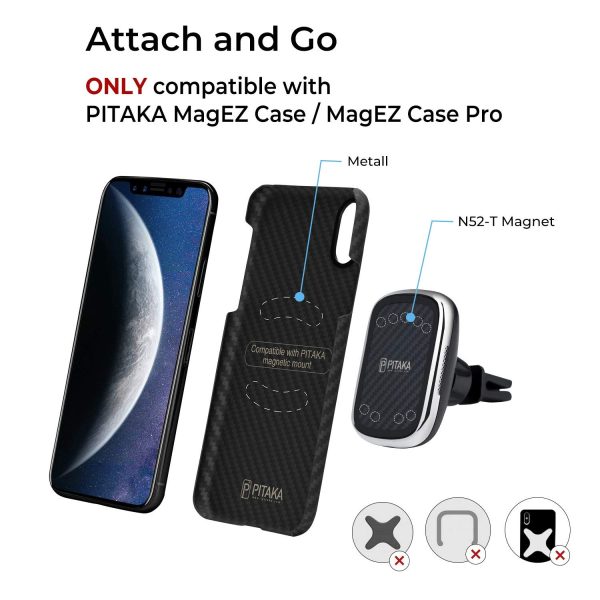 Magnetic Air Vent Car Mount MagEZ Fast Wireless Charging by PITAKA - Image 6