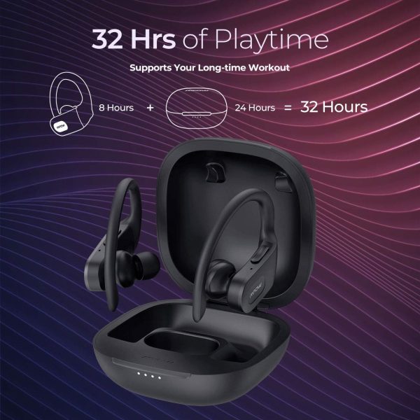 MPOW Flame Pro aptX, Bass+, 32H Playtime, ENC with 4 Mics - Black - Image 6