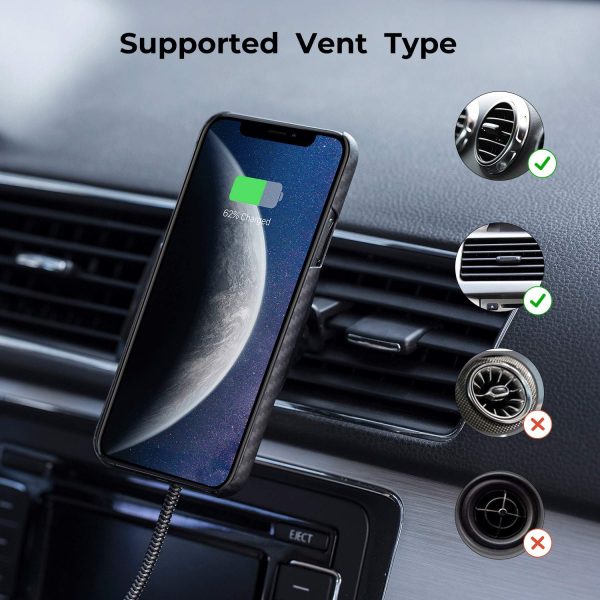 Magnetic Air Vent Car Mount MagEZ Fast Wireless Charging by PITAKA - Image 2