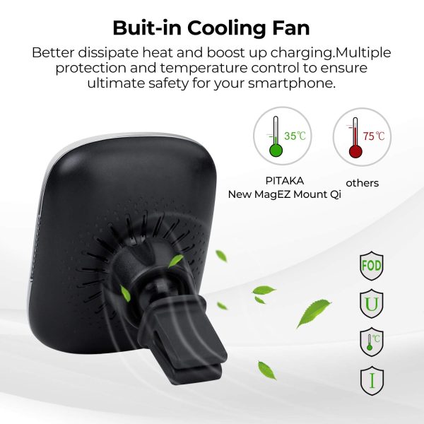 Magnetic Air Vent Car Mount MagEZ Fast Wireless Charging by PITAKA - Image 4