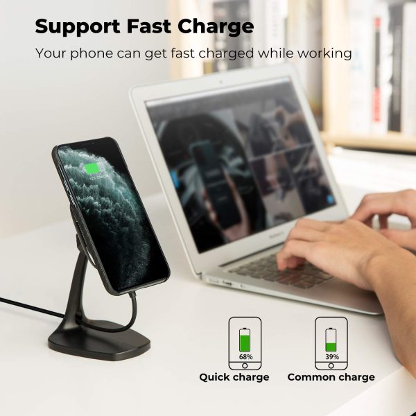 MagMount Qi Desktop by PITAKA Charging Stand - Black - Image 9
