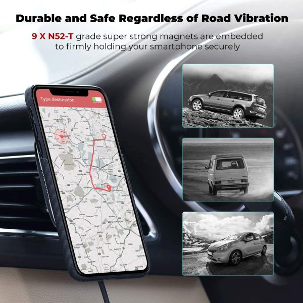 Magnetic Air Vent Car Mount MagEZ Fast Wireless Charging by PITAKA - Image 7