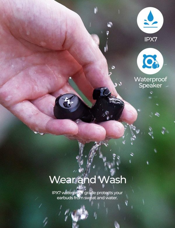MPOW M20 aptX 3D Sound, IPX7 Waterproof, 106 Hrs Battery True Wireless Earbuds - Black - Image 4