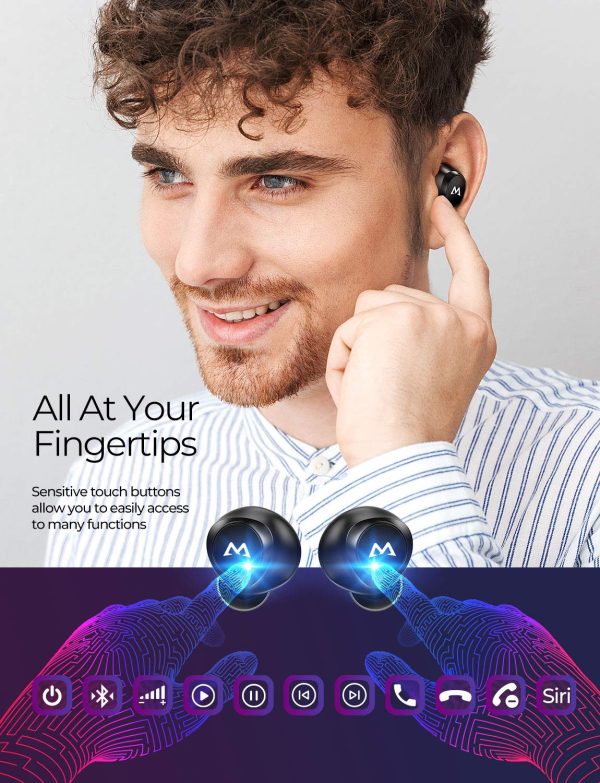MPOW M20 aptX 3D Sound, IPX7 Waterproof, 106 Hrs Battery True Wireless Earbuds - Black - Image 5