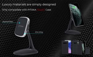 MagMount Qi Desktop by PITAKA Charging Stand - Black - Image 10