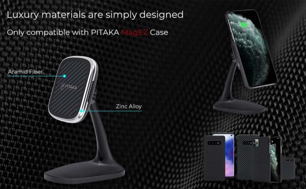 MagMount Qi Desktop by PITAKA Charging Stand - Black - Image 10