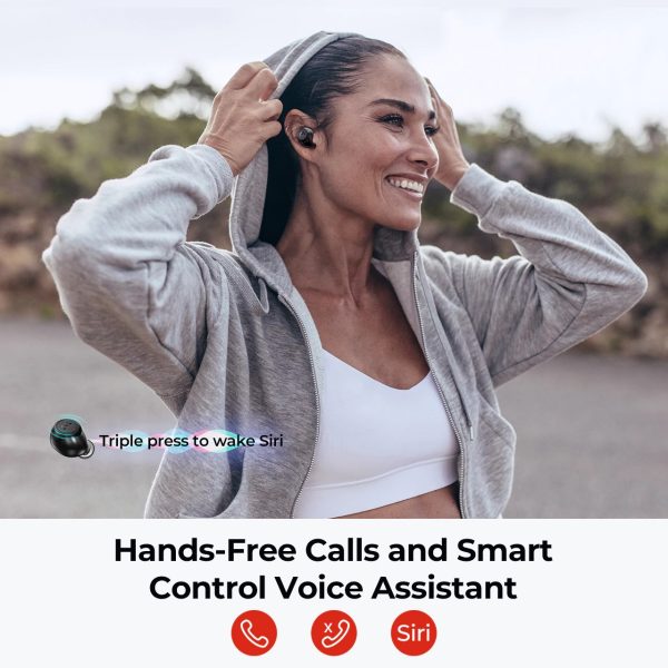 M7 True Wireless Earphones by MPOW, 30 Hrs Playtime, Bass+, Noise Cancellation - Black - Image 6