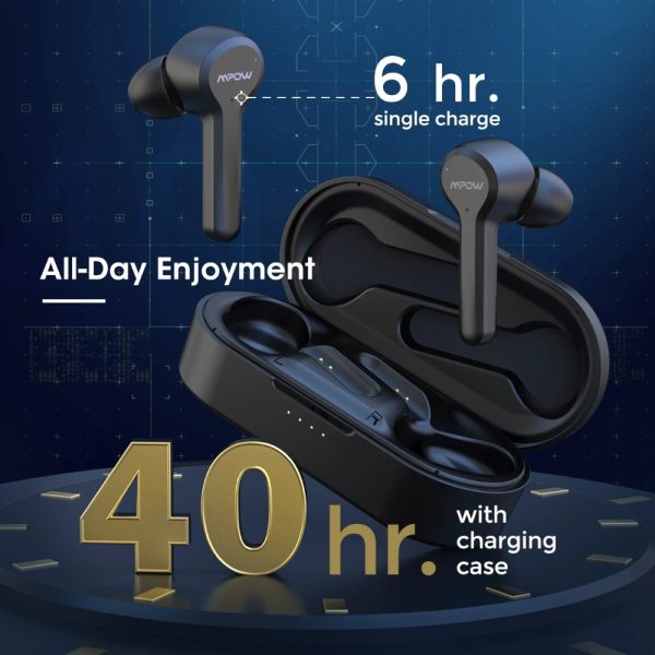 MPOW M9 True Wireless Earbuds Upgraded Edition with 4 Mics for Better Voice Calls - Black - Image 4