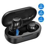 M7 True Wireless Earphones by MPOW, 30 Hrs Playtime, Bass+, Noise Cancellation - Black