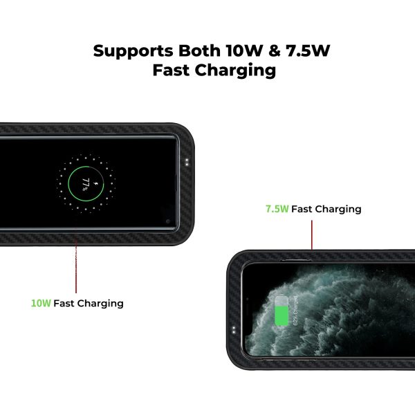 Fast Wireless Charging Pad Air Essential by PITAKA 7.5W /10W / 5W - Obsidian Black - Image 5