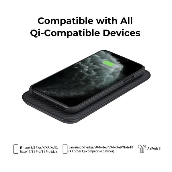 Fast Wireless Charging Pad Air Essential by PITAKA 7.5W /10W / 5W - Obsidian Black - Image 6