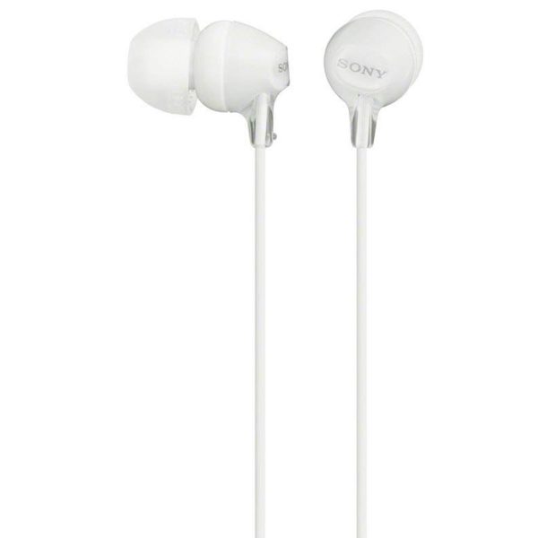 Sony MDR-EX15AP In-Ear Earbud Headphones with Mic - White - Image 2