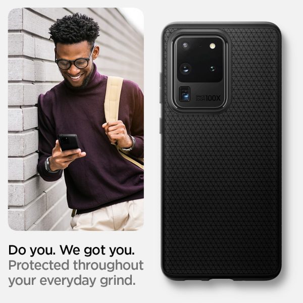 Galaxy S20 Ultra Liquid Air Case by Spigen ACS00712 - Matte Black - Image 8