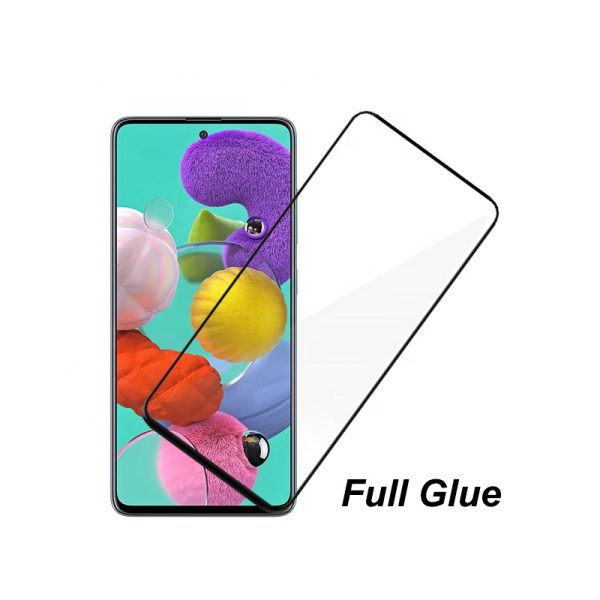 Galaxy A51 3D Glass Protector Full Glue Edge to Edge Tempered - Black - Image 4