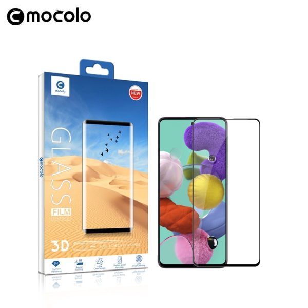 Galaxy A51 3D Glass Protector Full Glue Edge to Edge Tempered - Black - Image 8