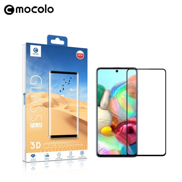 A71 (2) Galaxy A71 3D Glass Protector Full Glue Edge to Edge Tempered - Black - Image 2