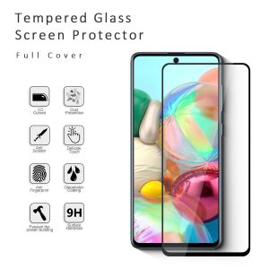 Galaxy A71 3D Glass Protector Full Glue Edge to Edge Tempered - Black - Image 4