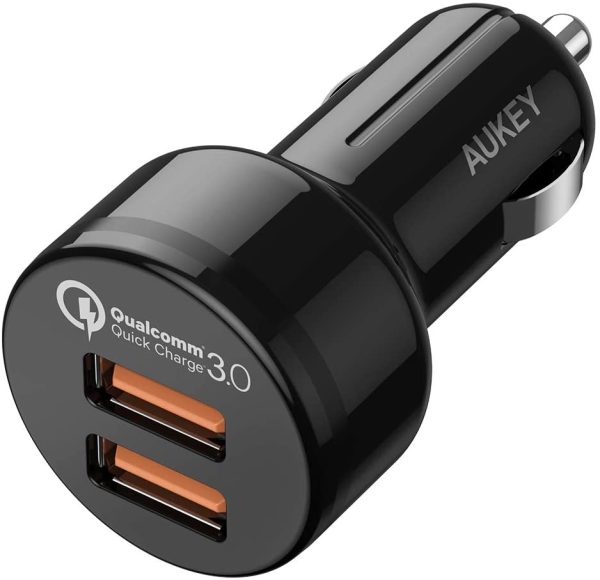 612gUMHiBJL._AC_SL1500_ AUKEY 36W Dual Port Fast Car Charger - CC-T8 - Image 1