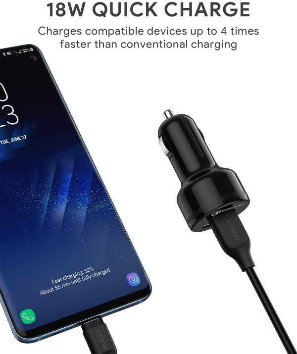 AUKEY 36W Dual Port Fast Car Charger - CC-T8 - Image 5