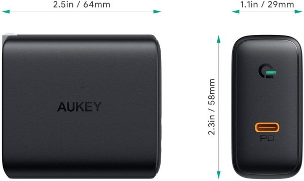61WxhJBgxfL._AC_SL1500_ Aukey Focus 60W USB-C PD Charger with GaN Power Tech -  PA-D4 - Image 2